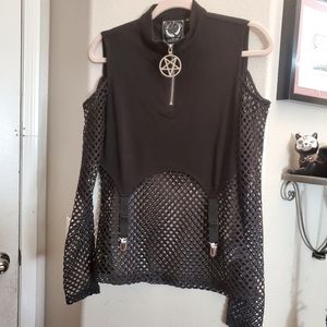 Killstar Black Mesh Long Sleeve Top